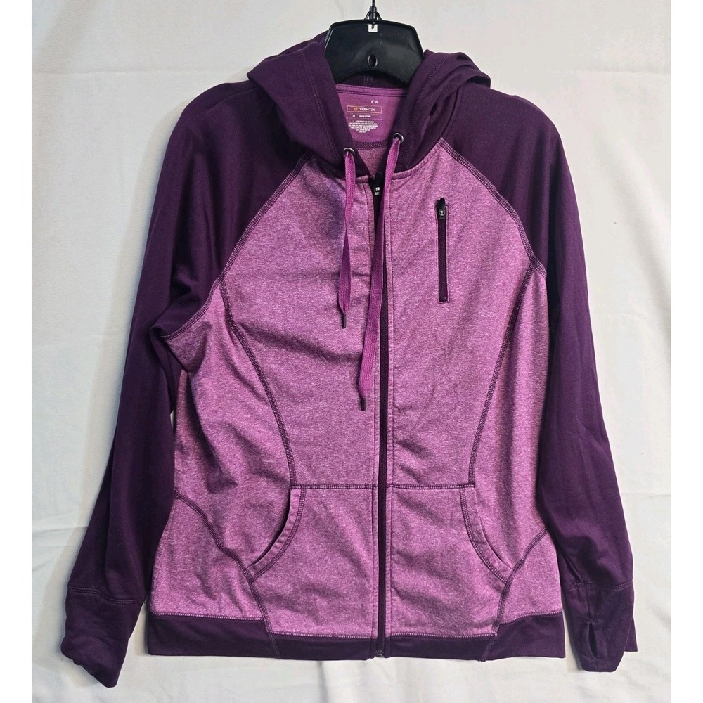 Tek Gear Women's Warmtek Zip Up Hoodie  XL Purple Athletic Thumb Holes